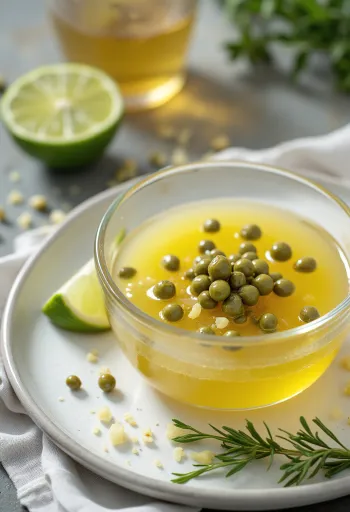 صلصة الكبر بالليمون والعسل مقدمة في طبق