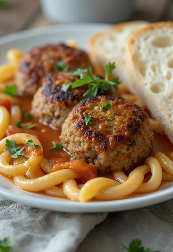 كرات لحم بقشرة مقرمشة، مصنوعة من لحم مفروم طري