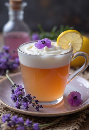 سيدر التفاح باللافندر مقدم في كوب