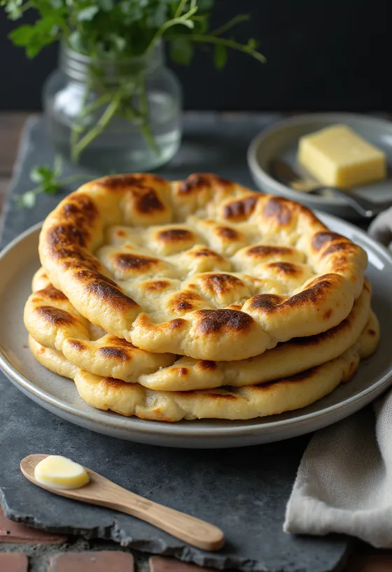 خبز تونبرود مسطح مخبوز طازجاً