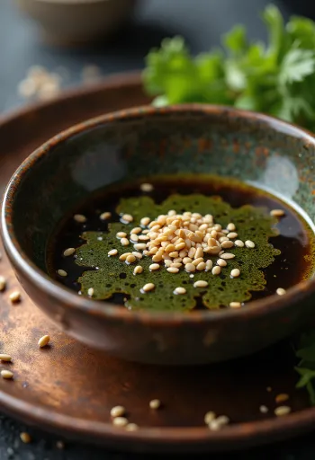 صلصة الصويا بالواسابي مقدمة بجانب السوشي