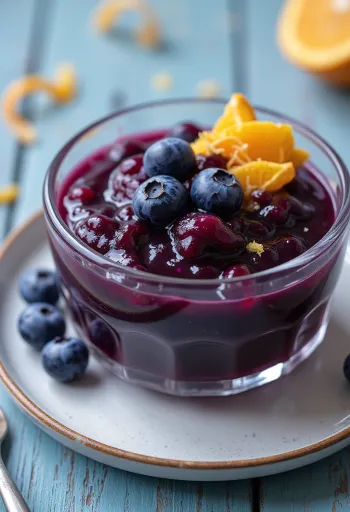 صلصة التوت البري والبرتقال جاهزة للتقديم