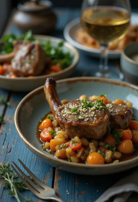 أوسو بوكو ساق عجل مقدم مع غريمولاتا