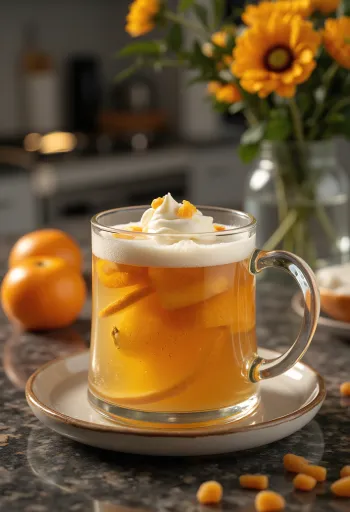 عصير تفاح بالنعناع والحمضيات في كوب