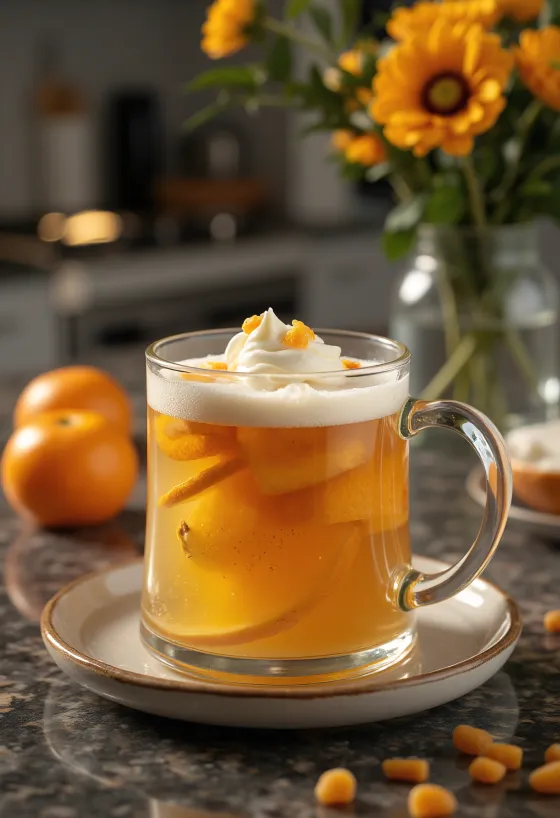 عصير تفاح بالنعناع والحمضيات في كوب