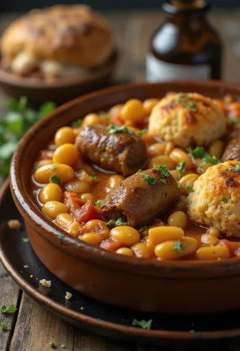 كاسوليت بلحم الضأن، طبق فاصوليا وسجق